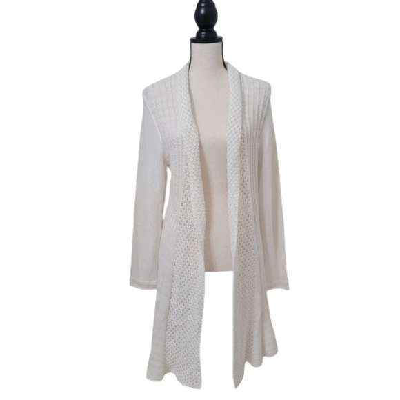 Notations Size M Off-White Flared Long Knit Cardigan, Excellent Condition - Picture 1 of 10